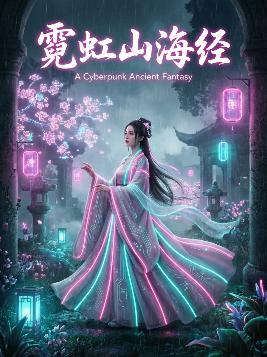 记忆之城 皎皎 古风奇缘短剧 - 霓虹山海经海报
