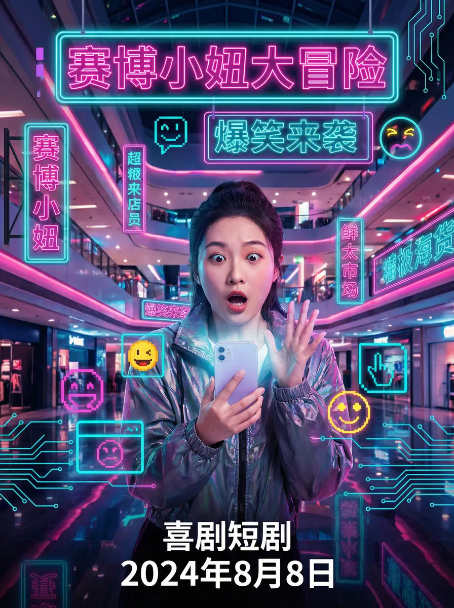记忆之城 皎皎 搞笑喜剧短剧 - 赛博小妞大冒险海报
